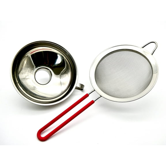 ICO Stainless Steel Funnel and Sieve for Whipped Cream Dispensers & Canning