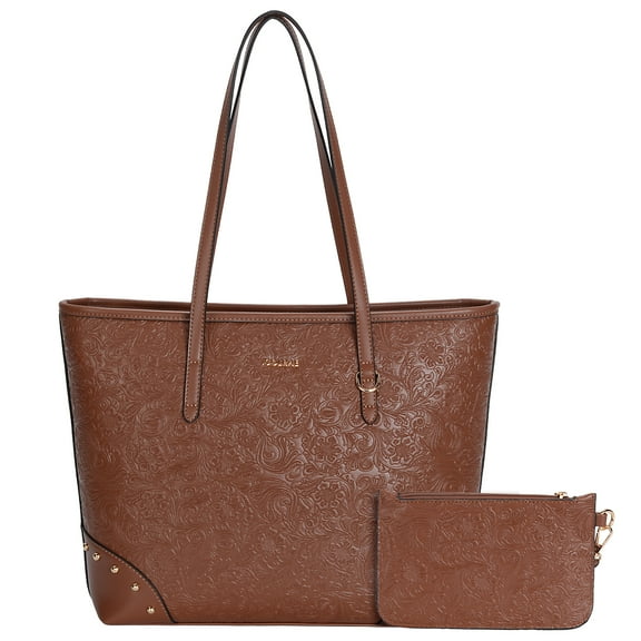 ICOLRAE Womens Embossed Tote Bag Large Handbag With Purse Western Style Work Bags Teacher Laptop Handbag Shoulder Bag