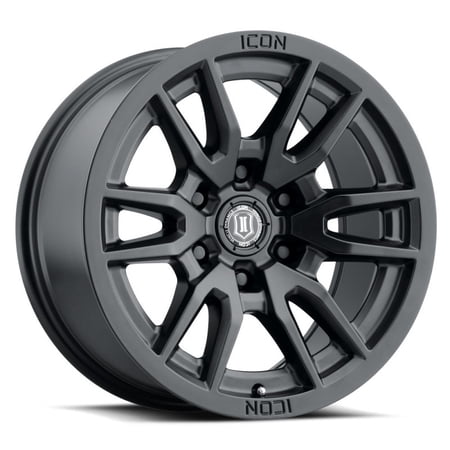 ICON ALLOYS VECTOR 6 17X8.5 6X139.7 0ET 93.1CB SATIN BLACK WHEEL Fits select: 2007-2023 CHEVROLET SILVERADO, 1995-2023 TOYOTA TACOMA