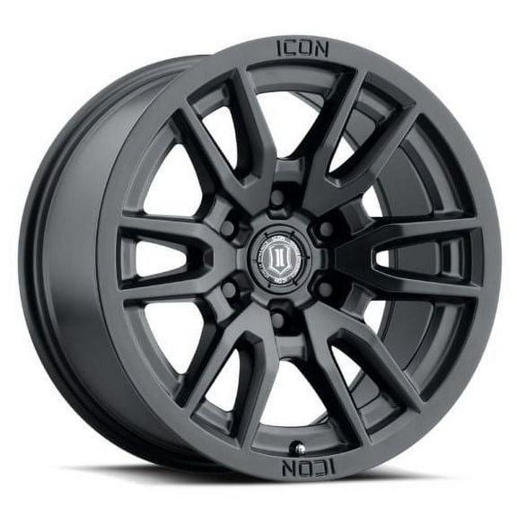 ICON ALLOYS VECTOR 6 17X8.5 6X139.7 0ET 93.1CB SATIN BLACK WHEEL Fits select: 2007-2023 CHEVROLET SILVERADO, 1995-2023 TOYOTA TACOMA