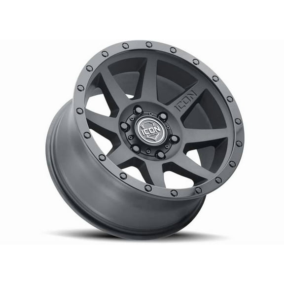 ICON Alloys Rebound, Double Black, 17 x 8.5 / 6 x 5.5, 0mm Offset, 4.75" BS Fits select: 2007-2023 CHEVROLET SILVERADO, 1995-2023 TOYOTA TACOMA