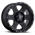 thumbnail image 1 of ICON Shield 17x8.5 6x5.5 0mm Offset 4.75in BS 106.1mm Bore Satin Black Wheel - 1017858347SB Fits select: 2007-2023 CHEVROLET SILVERADO, 1995-2023 TOYOTA TACOMA, 1 of 2