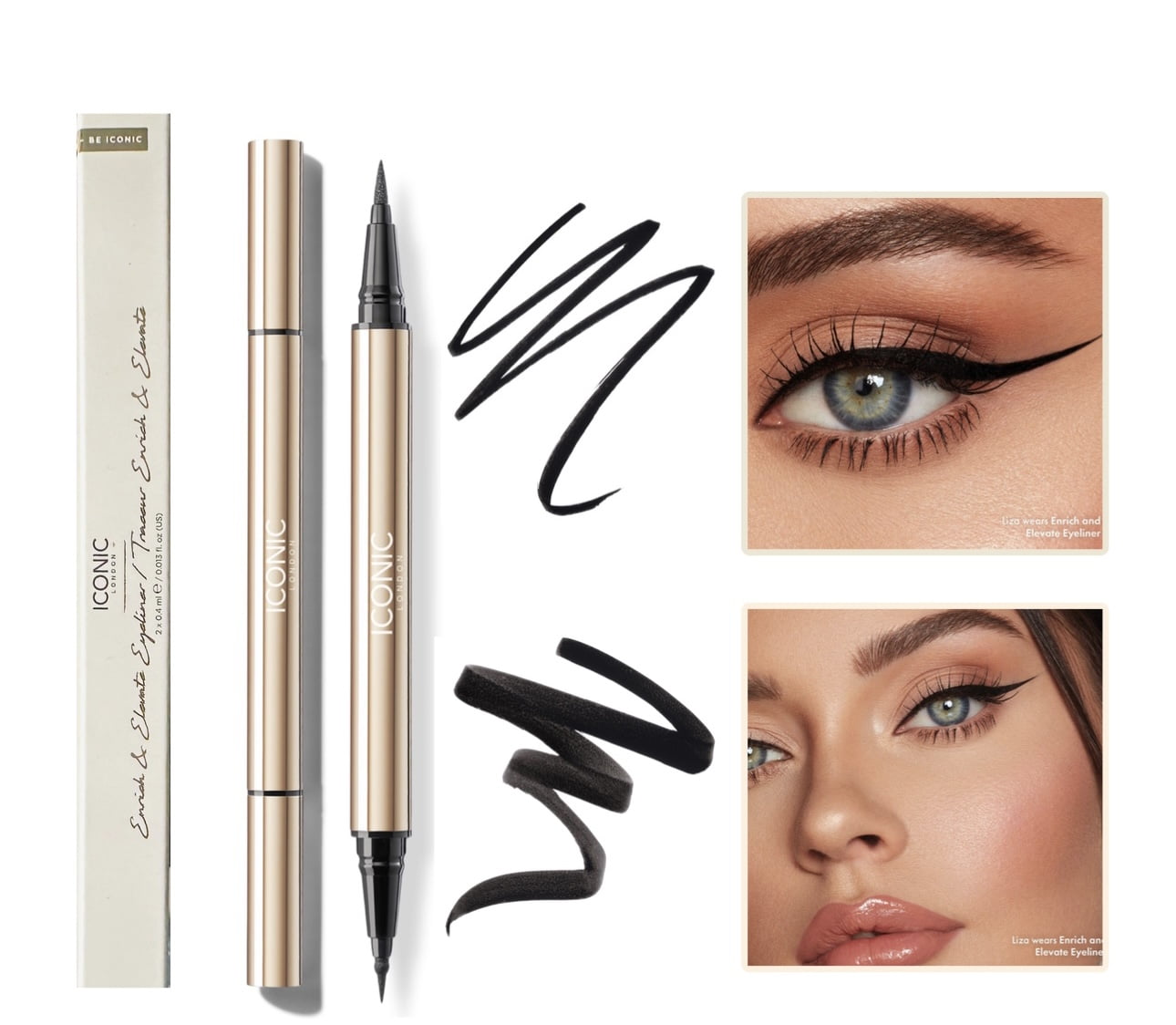 ICONIC LONDON Enrich & Elevate DualEnded Liquid Eyeliner BLACK