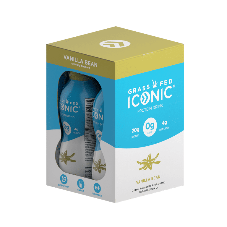 ICONIC Protein RTD 4 Pack, 11.5oz, Vanilla Bean 