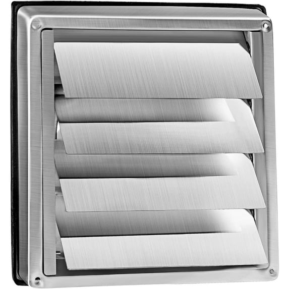 ICOOL 4 inch Stainless Steel Dryer Vent Cover Outdoor Air Vent Covers for Exterior Wall Vent Hood Cap Louvered Outlet Cover Airflow for Home Kitchen Office