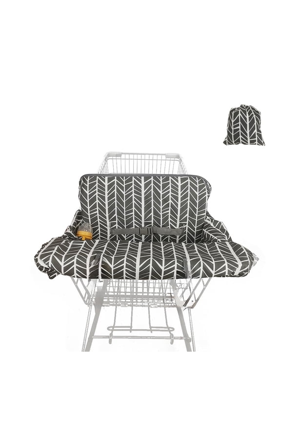 Portable Shopping Cart Cover for Baby Boy Girl,Cart Covers for Babies, Infant High Chair Cover, Machine Washable,with storage bag Toddler Grocery Cover Flowers black and white color