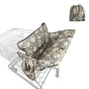 ICOPUCA Portable Shopping Cart Cover for Baby Girl,Cart Covers for Babies, Infant High Chair Cover, Machine Washable, with storage bag Toddler Grocery Cover Flowers printing