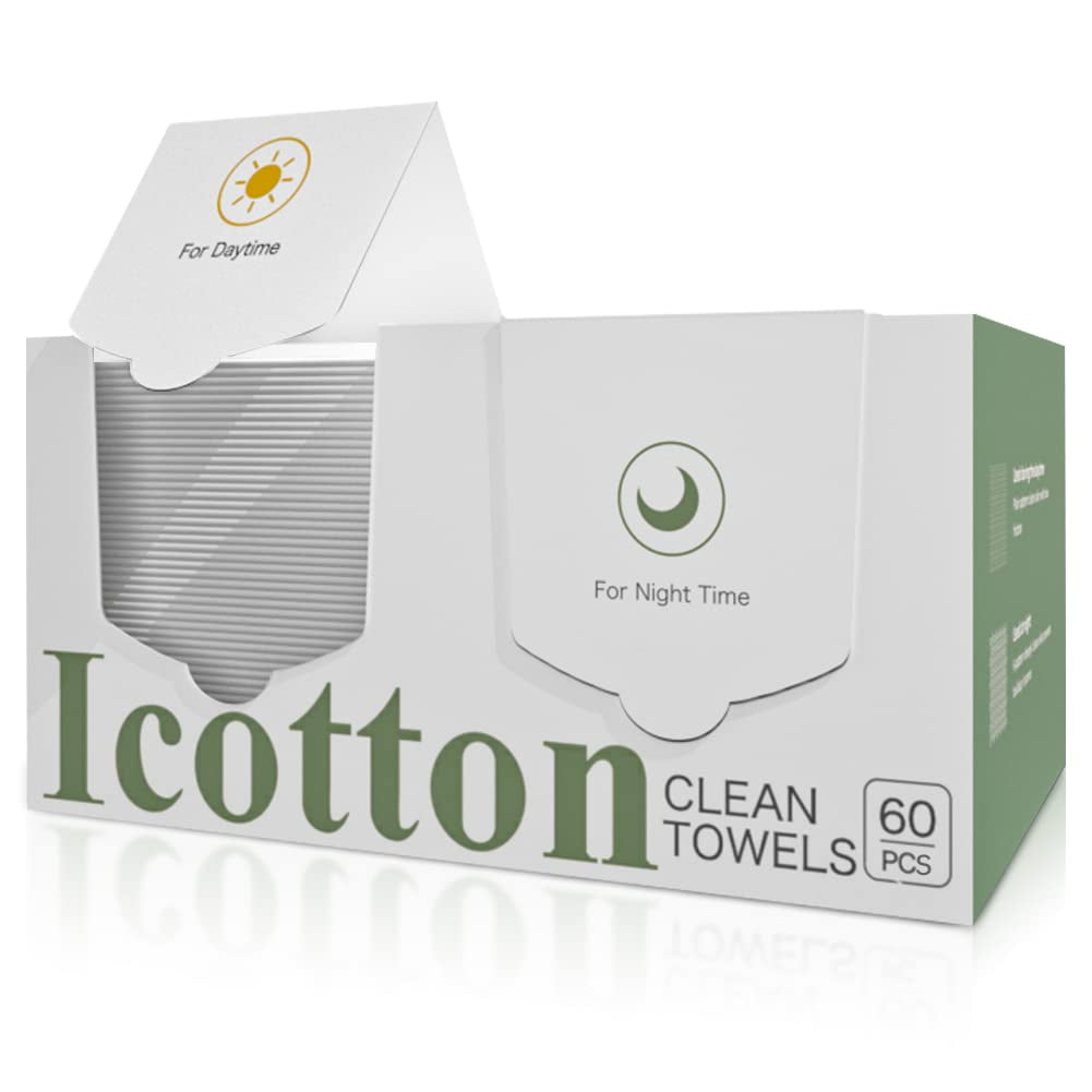 ICOTTON 2 in 1 Disposable Face Towel100Cotton Clean Face Towels for