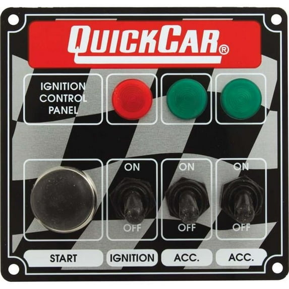ICP01 Ignition Panel - Ignition Switch - 2 Accessory Switch with Start Button & 3 Pilot Lights