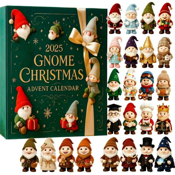 TOPRenddon 2025 Gnome Christmas Advent Calendar Holiday Countdown Hanging Ornaments Fun Christmas Decor for Kids and Family Celebration,Home Decor Collection