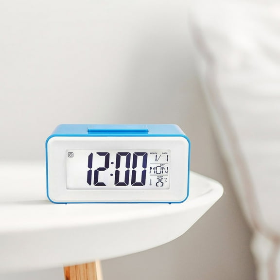 ICQOVD Alarm Clock LED Digital Desktop Clock Large Display With Calendar Temperature Timer Quiet Electronic Clock For Home Office Bedroom Travel