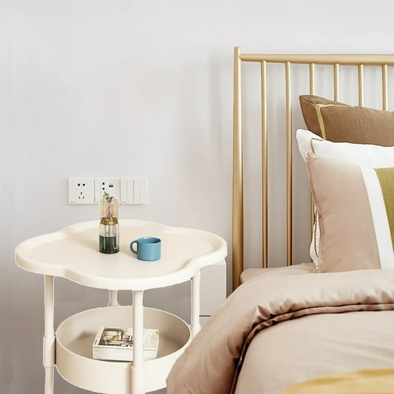 ICQOVD Bedside Table Bedroom Bedside Small Storage Rack Home Sofa Mini Side Table Cabinet Mobile Table
