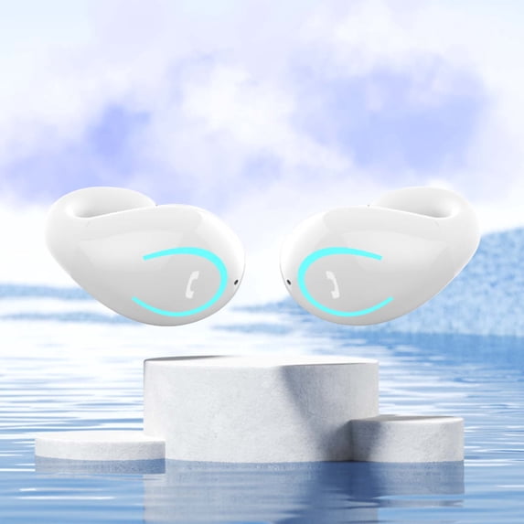 ICQOVD Bluetooth Earphone Ring Clip Ear To Ear Stereo Non In Ear Smart Earphones (New)