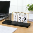thumbnail image 1 of TOPRenddon Calendar Tabletop Reused Calendar Crafts Desktop Decoration Iron Ornaments with Pen Holder Function,Home Decor Collection, 1 of 6