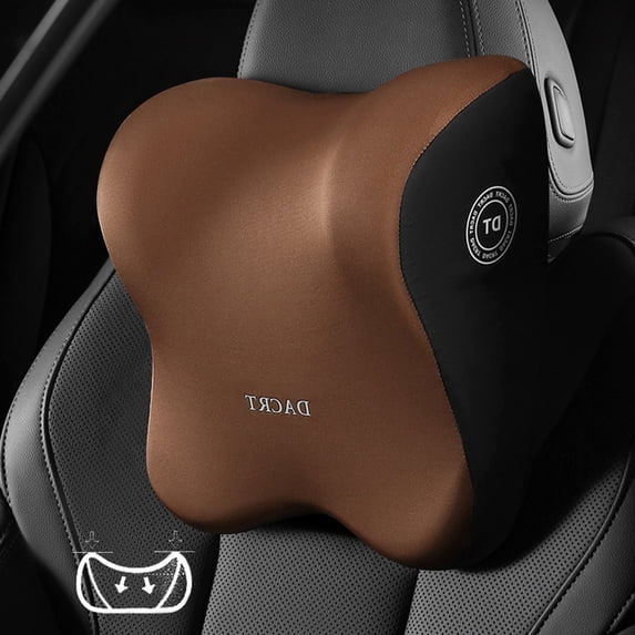 ICQOVD Car Neck Pillow, Softness Car Headrest Pillow for Driving with Adjustable Strap, 100% Memory Foam and Breathable Removable Cover