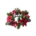 thumbnail image 1 of ICQOVD Christmas Candle Ring Wreath Artificial Flower Centerpiece for Dining Table Wedding Party Home Holiday Decoration 7.87*7.87*3.15IN, 1 of 7