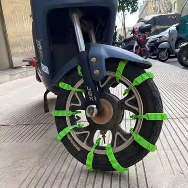 ICQOVD Clearance 10pc Emergency Tire Chains for Motorcycles Triangular Winter Antis Slip Universal Snow Antiskid Straps for Cars