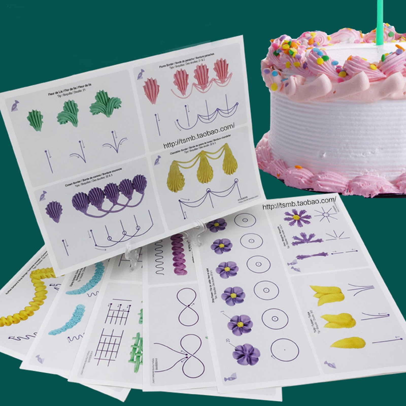 ICQOVD Clearance 23 Sheet Cake Decorate Practice Board Icing Drawing Paper Sugarcraft Mould