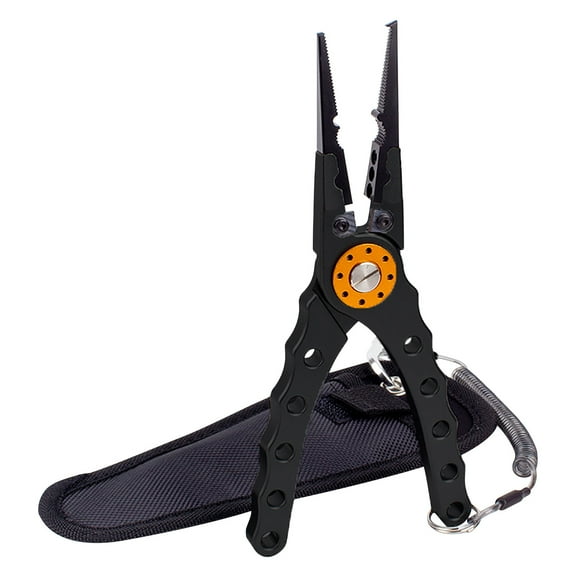 ICQOVD 8-inch Fishing Pliers Saltwater 420 Stainless-Steel Fishing Tools Comfortable and Slip Rubber Handle Braideds Line Cutter Hook Remover Crimper