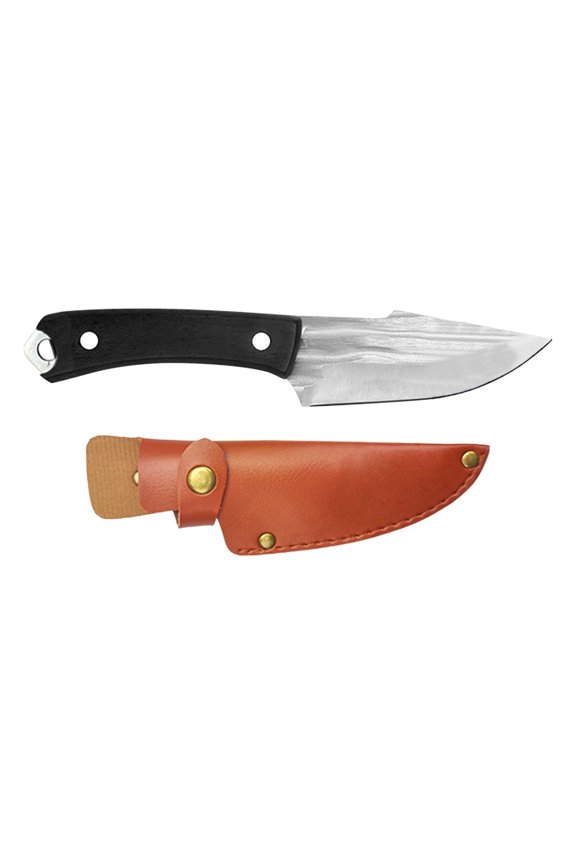 Chef Knife 4" Forged Knife High Carbon Steel Full Tang Blade with Sheath for Kitchen Outdoor Camping Bbq