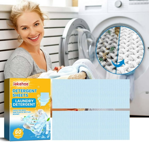 ICQOVD Laundry Tablets Strong Decontamination Detergent Powder Tablets Laundry Detergent for Underwear and Clothes 60Pcs