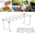 thumbnail image 1 of ICQOVD Stainless Steel Chicken Wing Leg Rack Grill 12 Holes for BBQ, 1 of 8