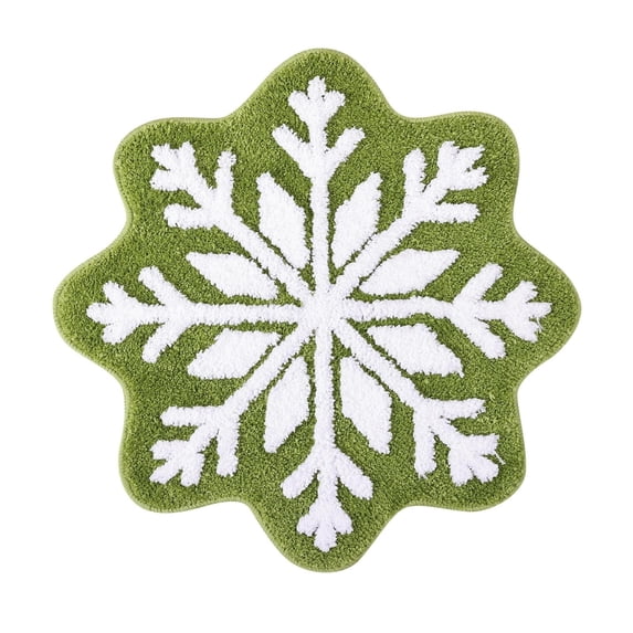 ICQOVD Clearance Winter Snowfleke Rug, 26.4" Christmas Snowflake Door Mat, Non Slip Washable Welcome Door Mat, Cute Winter Doormats for Indoor Outdoor Entrance Home Bathroom