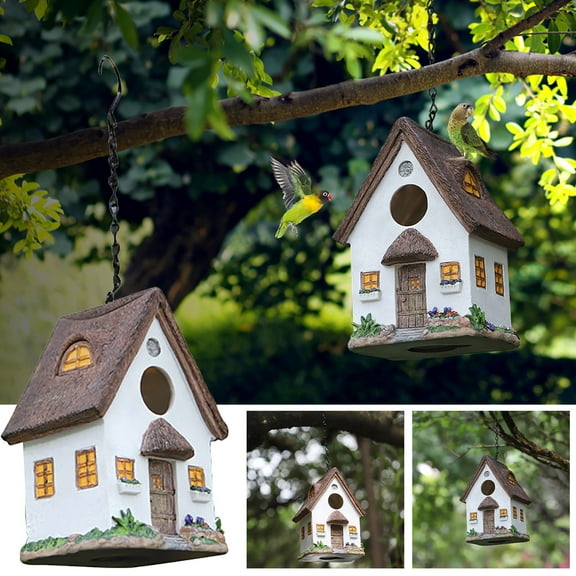 ICQOVD Garden Decoration and Layout of Outdoor Houses Bird Nests Hanging Nests Resin Crafts and Decorations