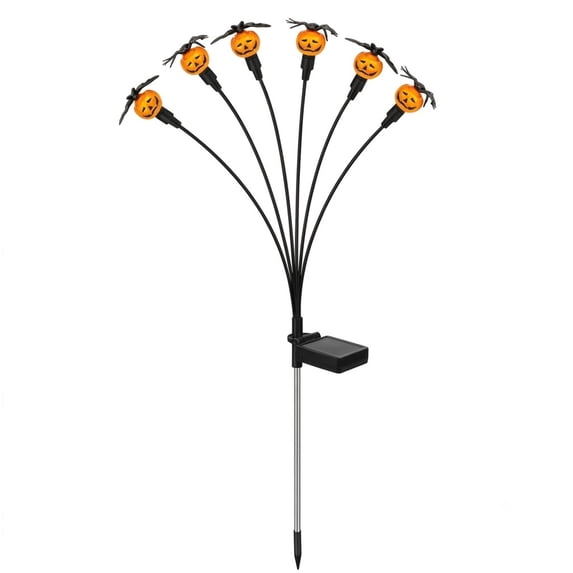 ICQOVD Halloween Decorations Solar Pumpkin Lamp,Waterproof Swaying LED Garden Light with Spooky Bat Design for Yard,Walkway,Patio & Halloween Party Decor
