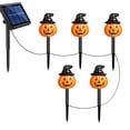 thumbnail image 1 of ICQOVD Halloween Party Lights Solar Pumpkin Stake Lights,5 Pack Witch Hat LED Garden Lights,Waterproof Outdoor Decorative Lighting for Yard,Patio & Holiday Decor, 1 of 9