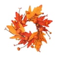 thumbnail image 1 of ICQOVD Halloween Thanksgiving Candle Ring Wreath Artificial Pumpkin Maple Leaf Tabletop Fall Harvest Decoration, 1 of 9