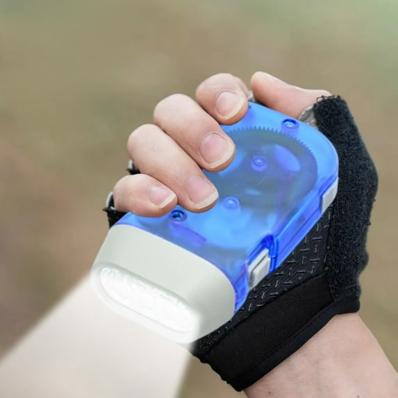 ICQOVD Hand Crank Emergency Flashlight Portable Self Powered Mini LED Torch for Outdoor Camping and Backup Lighting