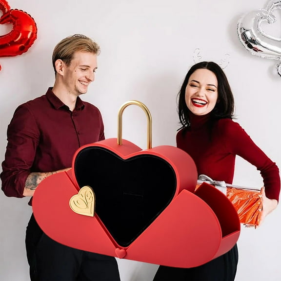 TOPRenddon Heart-Shaped Jewelry Box Gifts for Her Mom Women Girlfriend Wife Birthday Valentine Christmas Romantic Ideas Red,Home Decor Collection