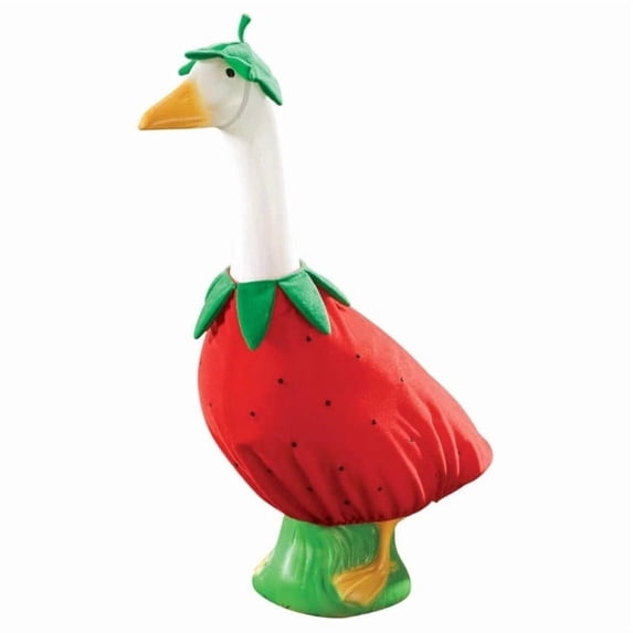 HWRETIE Indoor Outdoor Decorative Figurine Giddy White Porch Statue for Garden Patio 30cm Cement Porch Gooses Display