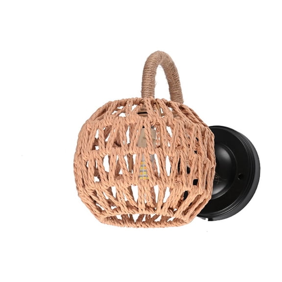ICQOVD Indoor Plug-In Wall Lamp with Rope,Fabric Wall Sconce for Bedroom,Bedside,Living Room and Dining Room,US Standard Plug Decorative Wall Light