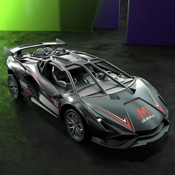 ICQOVD Kids Audio-Visual Sports Car Toy,Sound-Effect Racing Car with Cool Lighting,Simulation Model Vehicle Gift for Boys and Girls Red