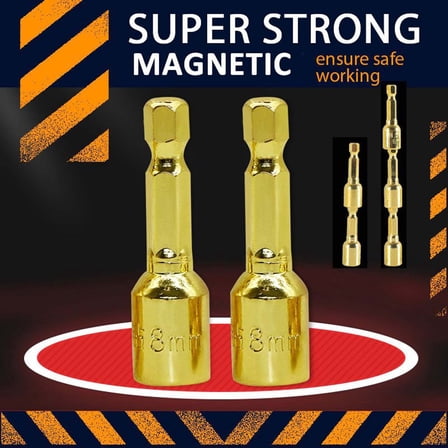 ICQOVD Magnetic Hexagonal Drill Bit Set Chrome Steel Pneumatic Sleeve Tool Accessory for Repair Work