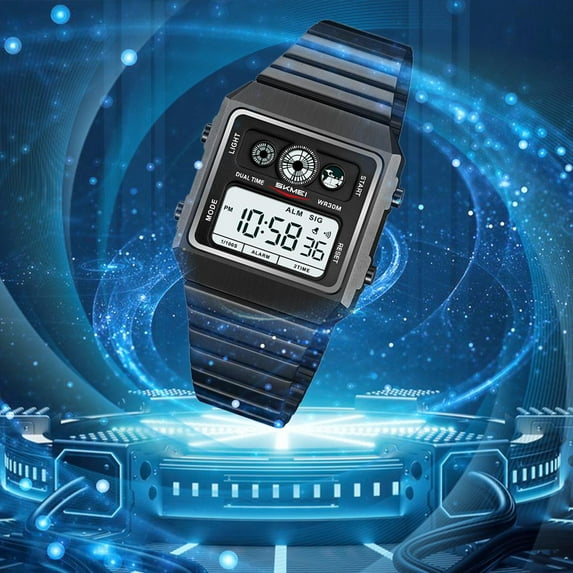 ICQOVD Men's Waterproof Digital Sport Watch with Alarm LED Light Military Style Multifunction Casual Wristwatch for Daily Wear
