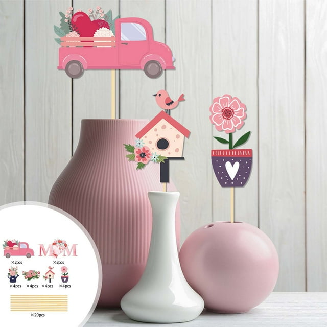 ICQOVD Mother's Day Decorative Vase Paper Insert,20PCS Mother's Day ...