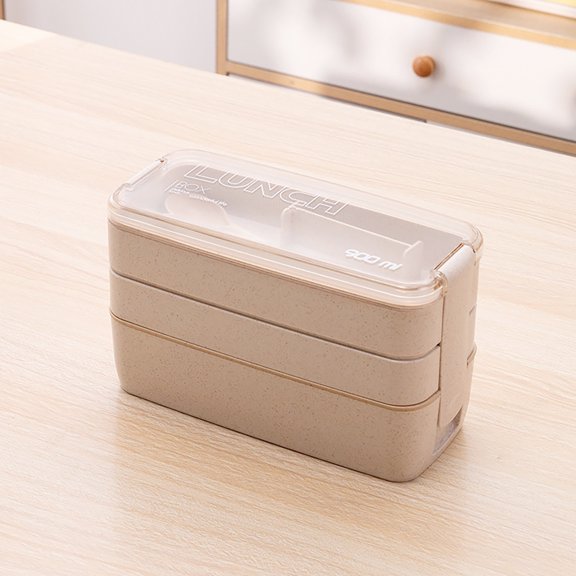 ICQOVD Multi Layered Lunch Box with forks,Spoons,Tableware,Lunch Box for office Workers,Portable Picnic Box