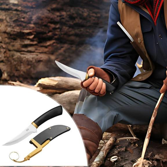 ICQOVD Multipurpose Outdoor Portable Fruit Knife with Sheath,Compact Stainless Steel Small Knife for Home Use,Camping,Barbecue and Meat Cutting,Easy Carry Utility Knife