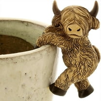 TeashCHAT Planter Pot Hanging Cow Statue Planter Edge Resin Garden Statues for Home Decor Hanging Cow Figurines Accessory for Garden Balcony Patio Vase,Home Decor Collection