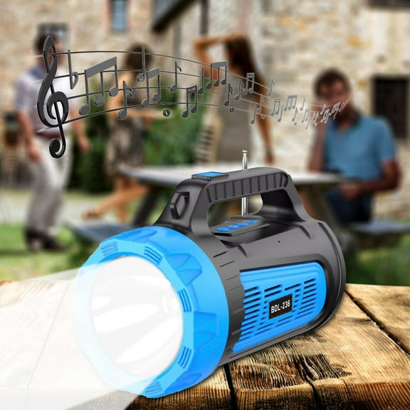 ICQOVD Portable Solar Bluetooth Speaker with Power Bank and Flashlight for Outdoor Camping