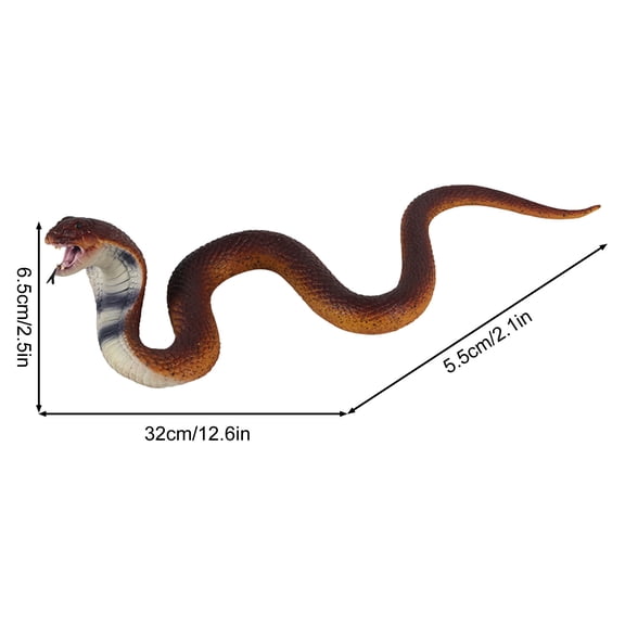 ICQOVD Realistic Animal Figure,Super Realistic Rubber Snake Drives Away Birds TPR Fake Snake for Garden Cobras Rattlesnakes Venomous Snakes