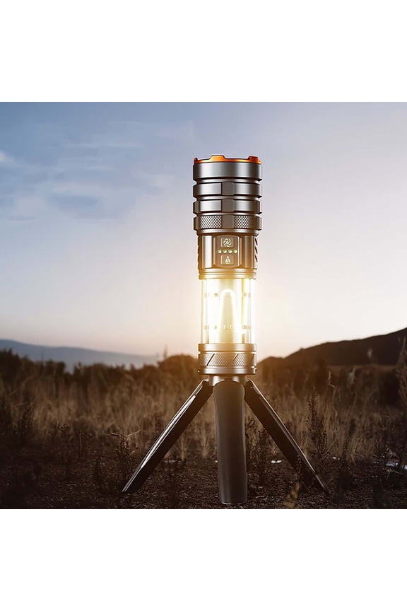 Rechargeable LED Flashlight Long Range Outdoor Torch for Camping Shooting and Household Lighting