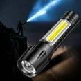 thumbnail image 1 of ICQOVD Rechargeable LED Flashlight with COB Work Light,USB Charging Focus Beam Torch for Outdoor,Repair and Emergency Use, 1 of 5