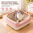 thumbnail image 1 of ICQOVD Semi Enclosed Cat Litter Box with Spray Proof Design Non Stick Easy Clean Pet Toilet for Kittens and Small Cats, 1 of 7