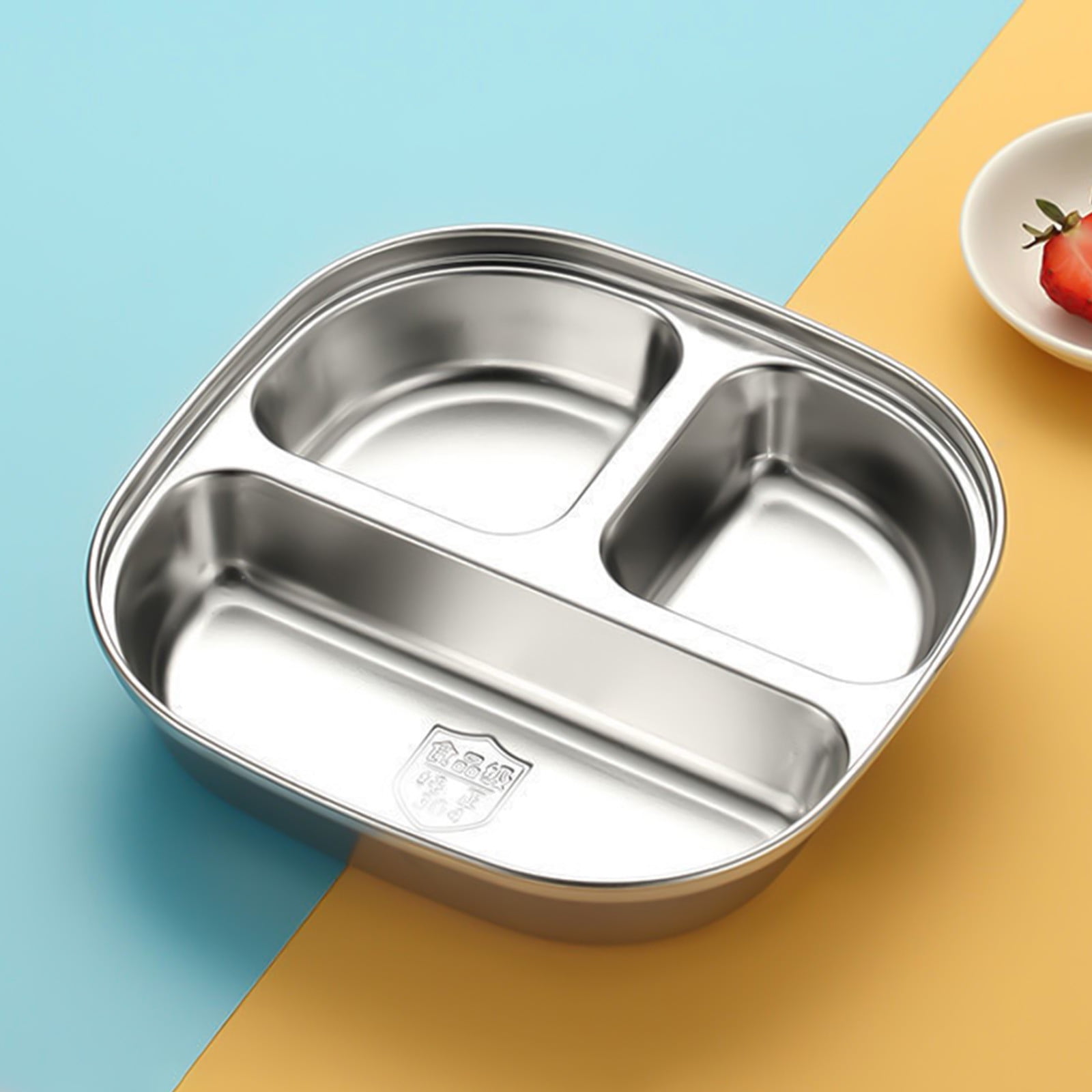 ICQOVD Stainless Steel Divided Kids Plates, Indestructible Dinner Plates for Kids, Cute Shape