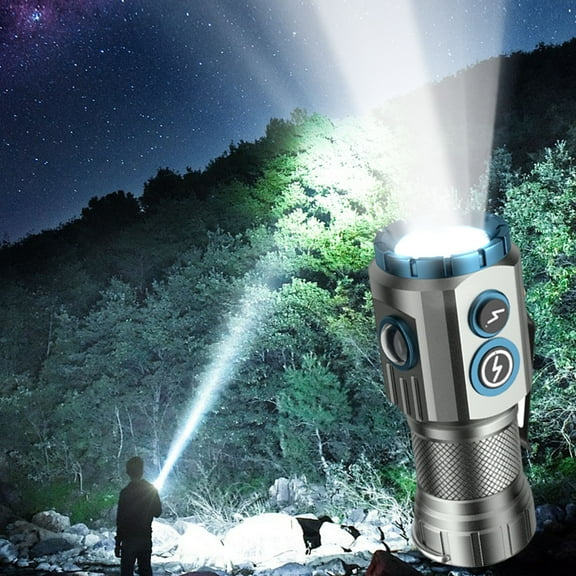 ICQOVD Super Bright Rechargeable LED Flashlight Magnetic Multifunctional Camping Torch for Emergency Use