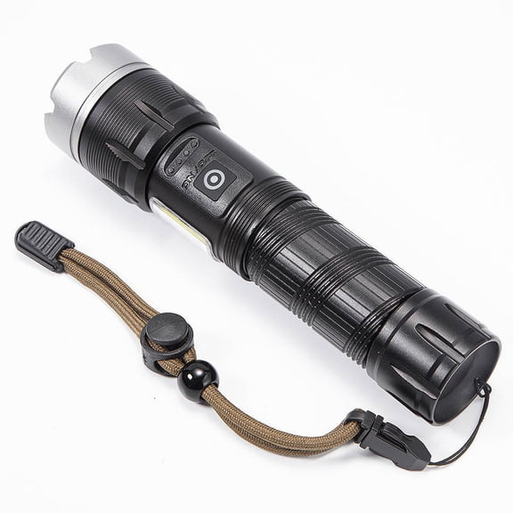 ICQOVD Telescopic LED Flashlight with COB Side Light,Rechargeable Strong Beam Torch for Inspection,Work and Outdoor Lighting